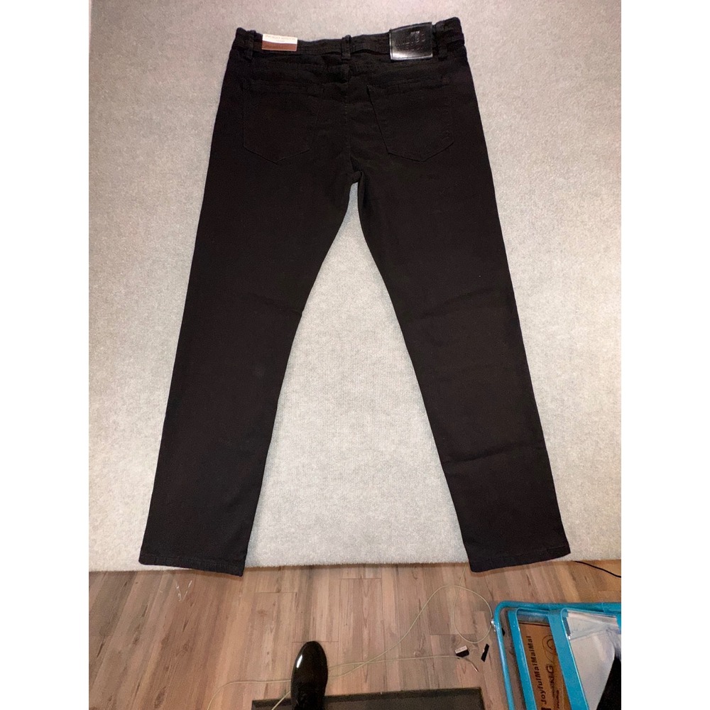 Indigo Wisdom Denim Mens Black Jeans 36x30 Slim Straight IW-5018-4 NWT - Picture 3 of 10